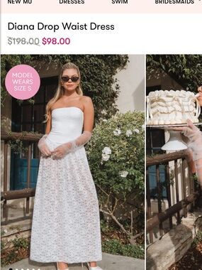 Show Me Your MuMu Diana Drop Waist Dress ~ White Lovely Lace